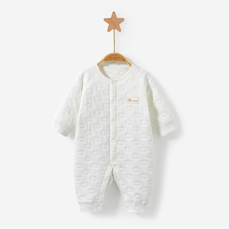 Bebé mono Primavera, Otoño e Invierno desgaste de los hombres y las mujeres algodón cálido traje acolchado otoño mameluco recién nacido Ropa bebé