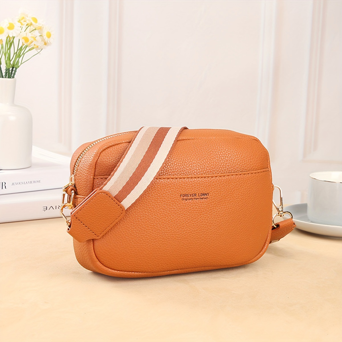 Women's Shoulder Bag Solid Color Pu Leather Crossbody Handbag_voghion.com