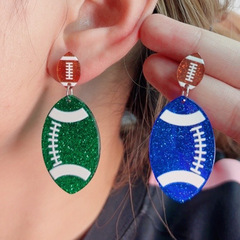 欧米のスポーツ風のデザイン感ラグビーのアクリルピアスのイヤリングのカラーの細いフラッシュファッションのイヤリングのアクセサリーの女性