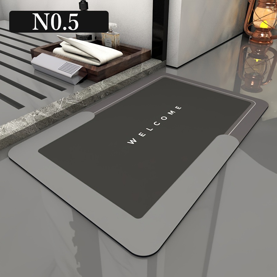 Modern Minimalist High-End Bathroom Anti-Stain Non-Slip Floor Mat, Water-Absorbent Easy-Care Foot Mat for Shower Room, Wear-Resistant Entrance Door Mat