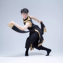 藏族舞蹈演出服装蒙古舞男表演服蒙族练习艺考春夏透气2023新款