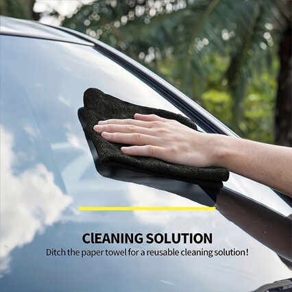 Temu hot-selling cleaning cloth black cleaning cloth car washing towel household kitchen rag soft and absorbent