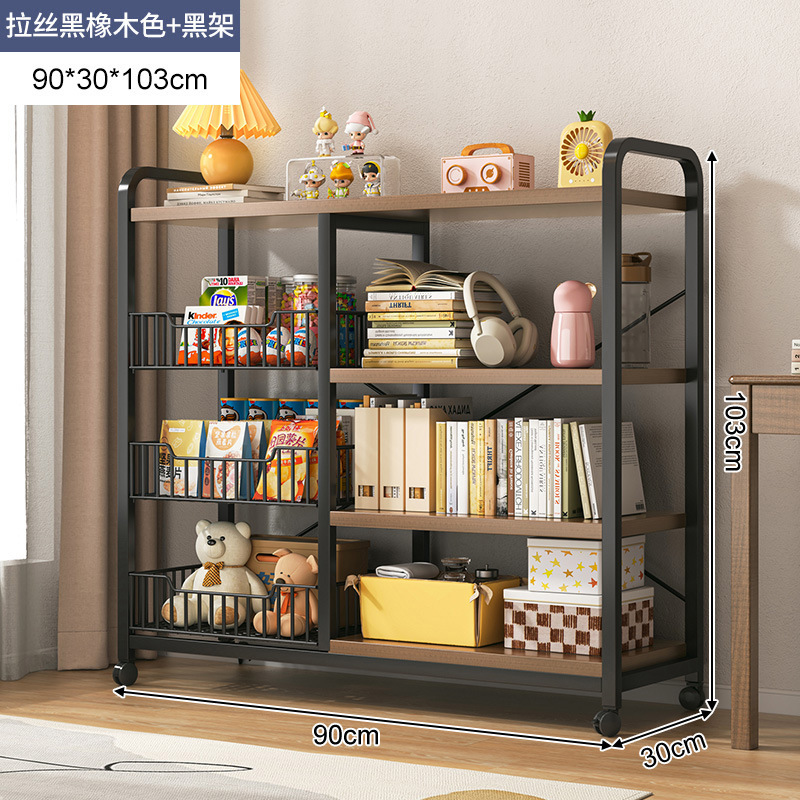 Estantería estante piso juguete imagen libro snack estante de almacenamiento móvil de hierro multifuncional niños estantería en casa