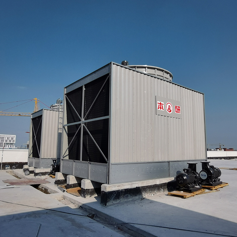 半钢板结构横流开式冷却水塔 热镀锌框架底盘 检修门方便更换填料