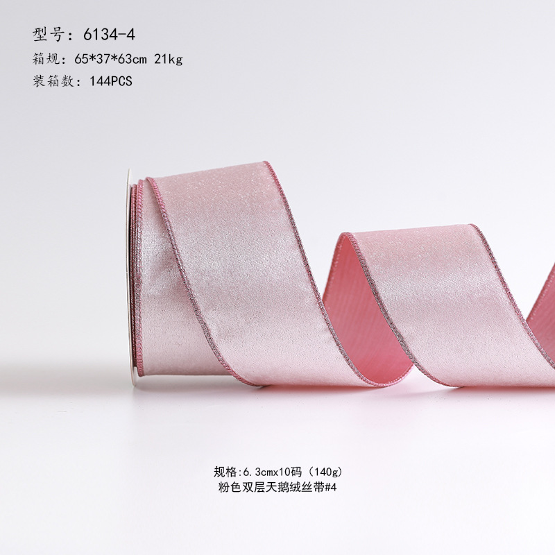 Transfronterizos de oro rosa rosa rosa cinta de navidad estampada cinta de oro decoración de árbol de Navidad cinta arco diy