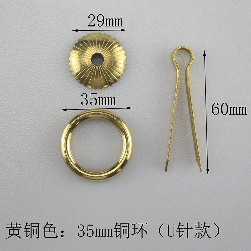 Chinese copper handle drawer wardrobe door Chinese vintage antique simple single-hole door handle brass wardrobe handle