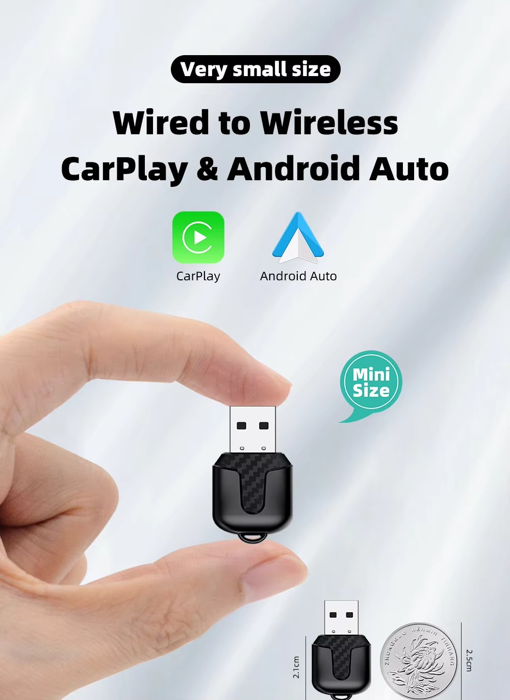 Cross-Border Car Wireless Carplay Box Android Box Wired to Wireless Carplay Adapter Two-In-One