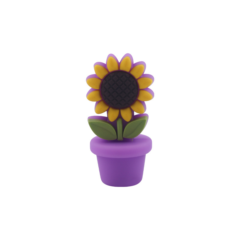 Bebé suministros de dibujos animados girasol silicona maceta mordedor creativo DIY bebé molar pezón cadena mordedor Accesorios