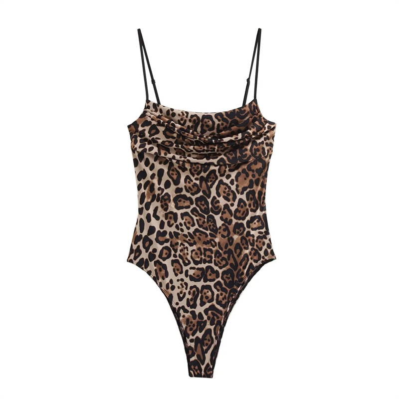 Slim-Fit Camisole Tube Top Outerwear Bodysuit for Women with Ruched Crotchless American-Style Summer Sexy Design