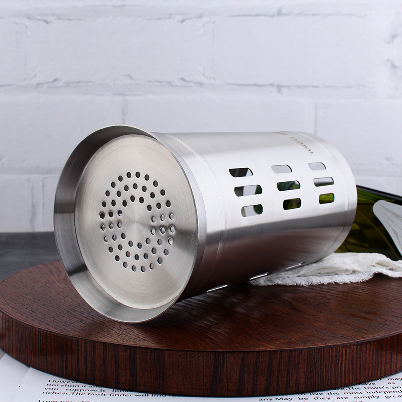 LUNKAI 18 / 10 palillos de acero inoxidable, recipiente de drenaje doméstico, palillos perforados, palillos de barril, palillos de barril