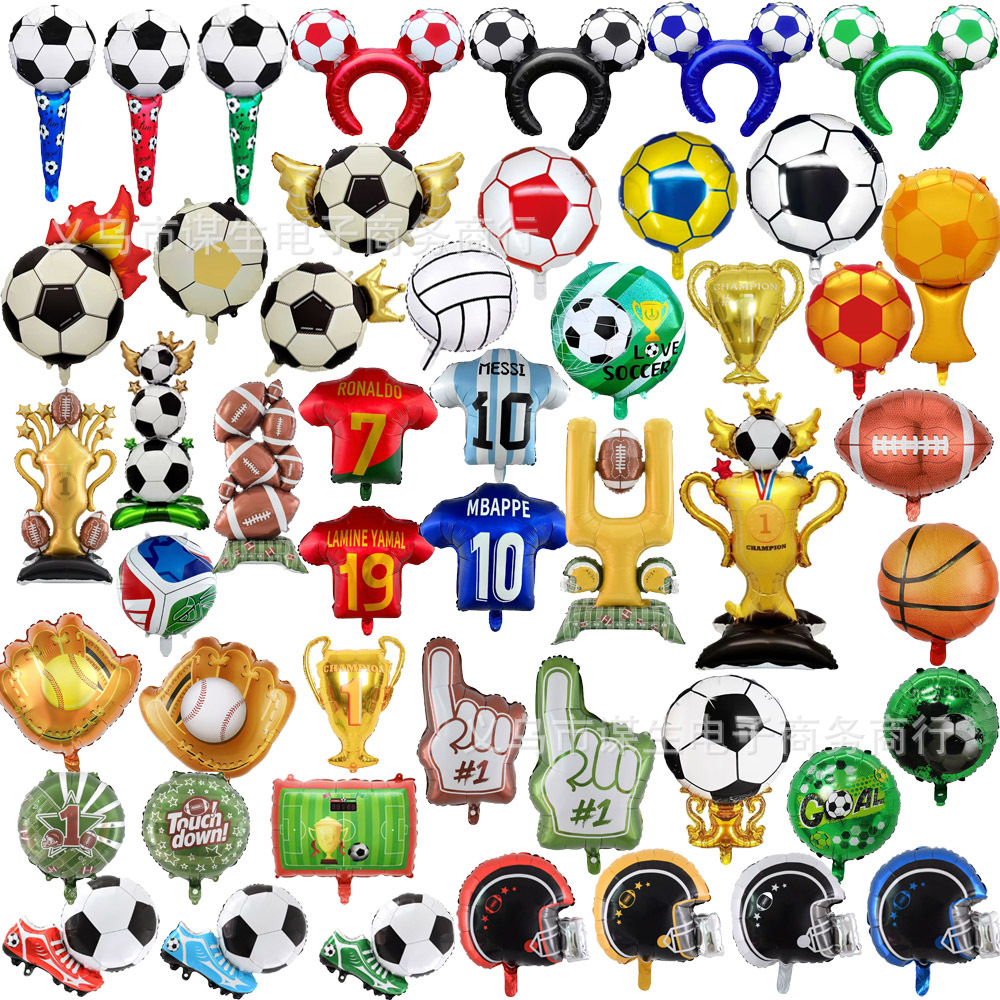 New baseball gloves rugby balloon happy birthday black and white football Balloon Sports party decoration balloon