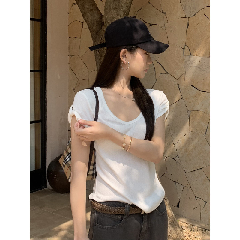 In-Stock Snowflake Cotton Short-Sleeve T-Shirt for Women, 2026 New Summer Style, White, Slimming, Unique, Beautiful, and Very Attractive