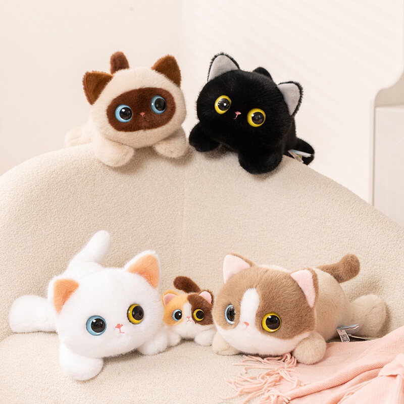 Authentic Sett Dudu Big-Eyed Cat Plush Toy Lying Position Cat Doll Ragdoll Cat Tri-Color Cat Gift for Girls Authentic Sett Dudu Big-Eyed Cat Plush Toy Lying Position Cat Doll Ragdoll Cat Tri-Color Cat Gift for Girls