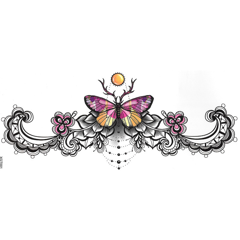 Fashionable Long Fake Tattoo Stickers for Covering Scars on the Chest and Back, Beauty Patches for Scars on the Abdomen, Colorful Black and White Tattoo Stickers, Waterproof Fashionable Long Fake Tattoo Stickers for Covering Scars on the Chest and Back, Beauty Patches for Scars on the Abdomen, Colorful Black and White Tattoo Stickers, Waterproof