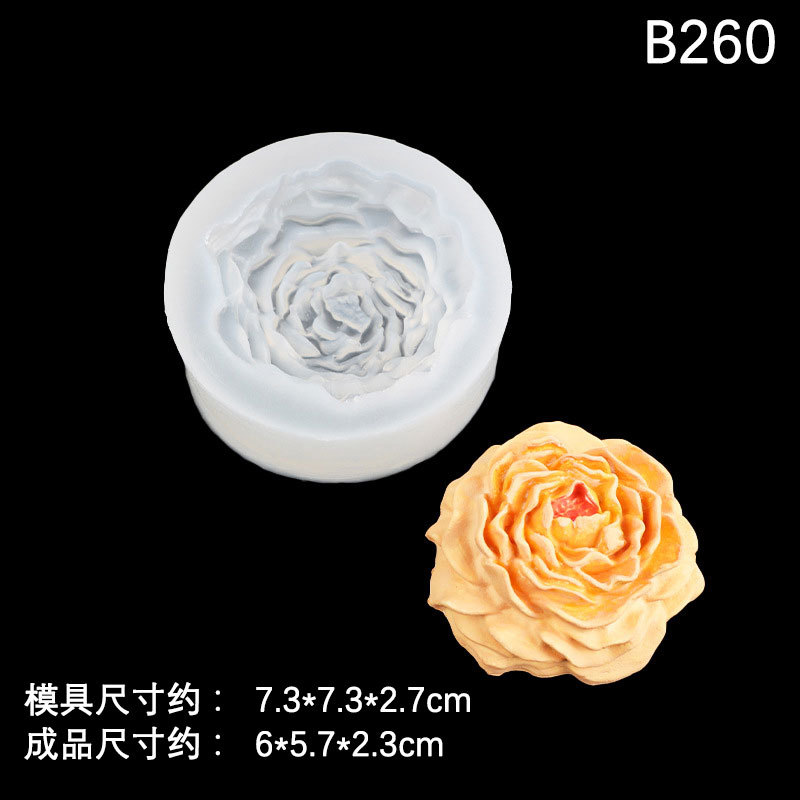 DIY para hornear peonía molde de silicona aromaterapia molde de vela de yeso molde de pastel de fondant molde de pudín de chocolate
