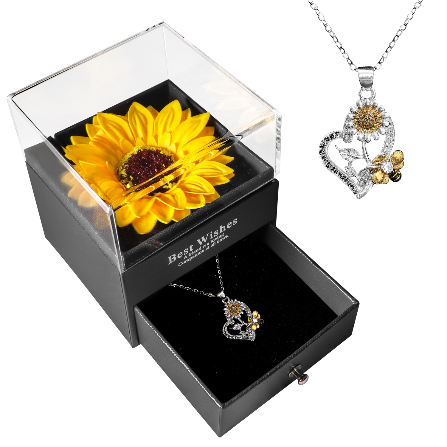 Caja de joyas de girasol transfronterizo amazónica jabon de flores de imitación caja de embalaje de collar de flores regalos del día de la madre