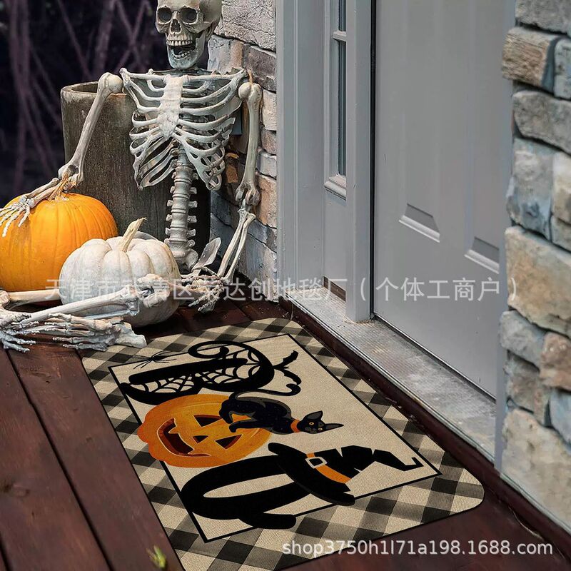 Amazon Temu ハロウィンゴーストフロアマット、汚れにくい玄関ドアマット、バスルーム吸収性フットマット、リビングルーム装飾フロアマット|undefined