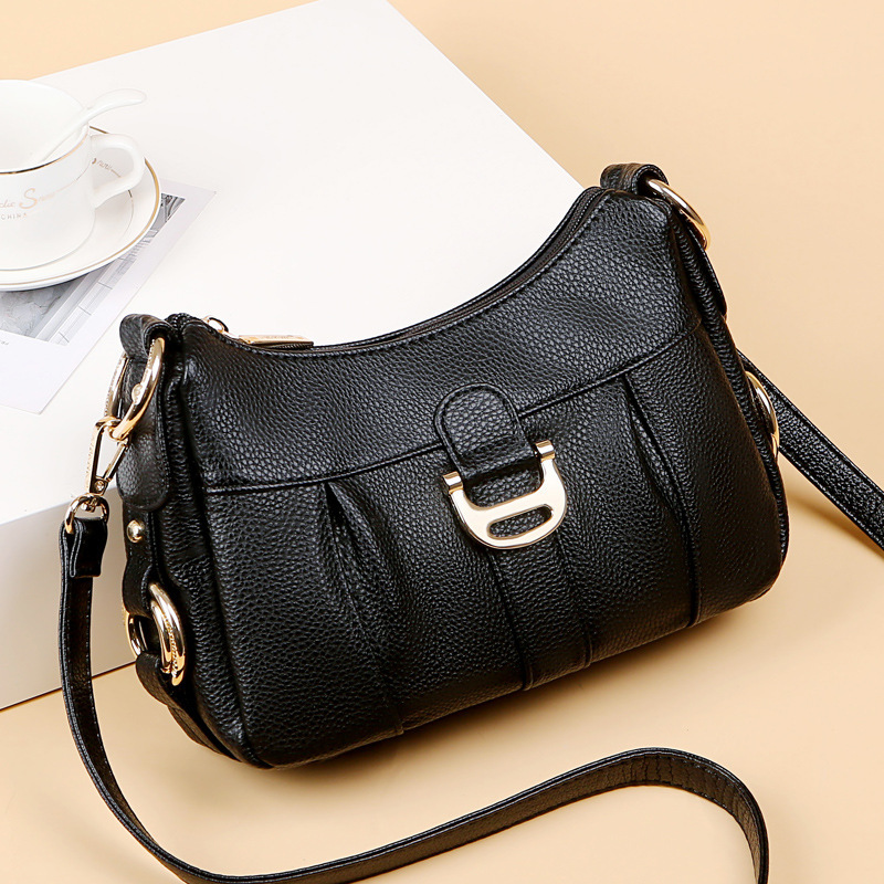M503 Casual Middle-aged and Elderly Mother Bag 2022 New Soft Leather Crossbody Bag Women's Shoulder Bag Portable Small Bag