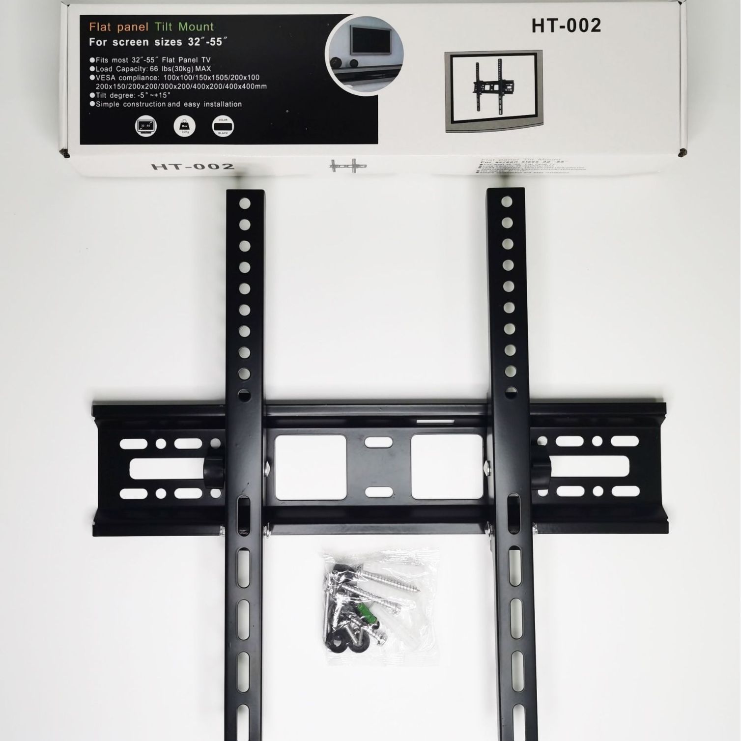 TV rack TV soporte universal montado en la pared sólido LCD TV estante ajustable HT-002