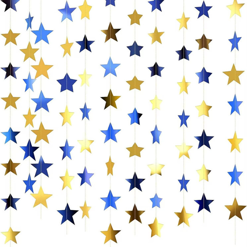 4m Creative Star Garland Colorful Five-Pointed Star Hanging Decorations Birthday Party Wedding Decoration Hanging Ornaments Manufacturer Wholesale