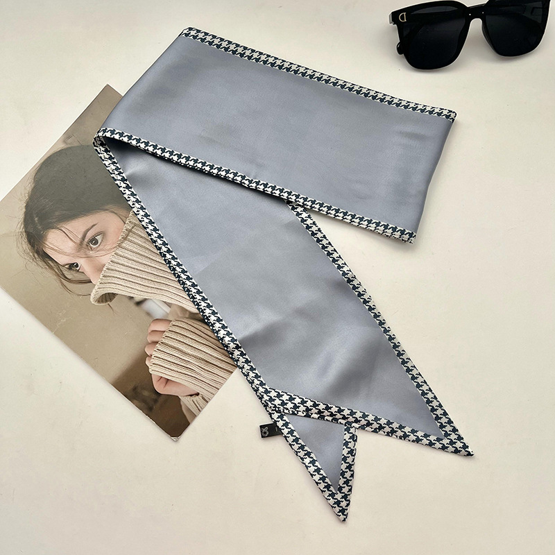 Bufandas de seda de ángulo oblicuo 2025 nuevo bufandas de diamante retrógrado decoración multifuncional de ángulo agudo moda bufandas largas correa de pelo