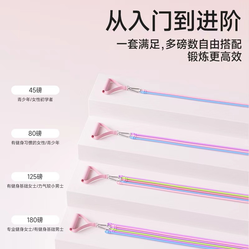 Resistance Band for Home Fitness Yoga, Women's Shoulder Opening, Back and Leg Training Elastic Rope, Door Pull-Down Training Tool 2