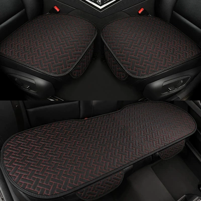 Seat cushion, seat cover: Striped Small Three-Piece Backrest Four-Season - black-and-red-front-row-small-three-pieces