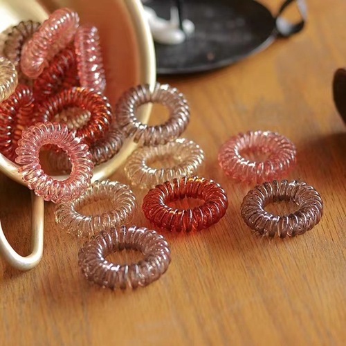 Transparent small phone ring hair rope, simple and versatile, colorful, non-damaging hair ring, high elasticity, simple hair accessory