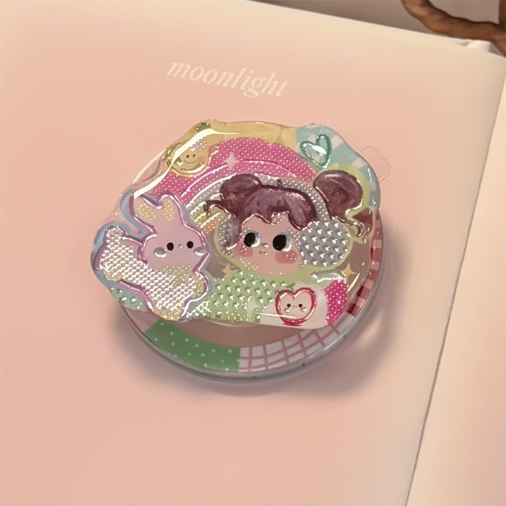 Ilustración de color de oro de lipa Magsafe succión de soporte personalidad caricatura de airbag portátil portátil