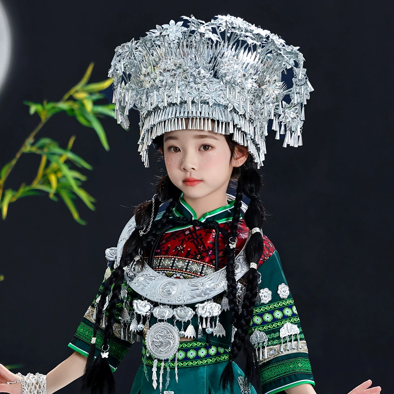 Гуансийский мартовский головной убор San Zhuang, этническая одежда, головной убор для мальчиков и девочек, мяо яо туцзя шляпы
