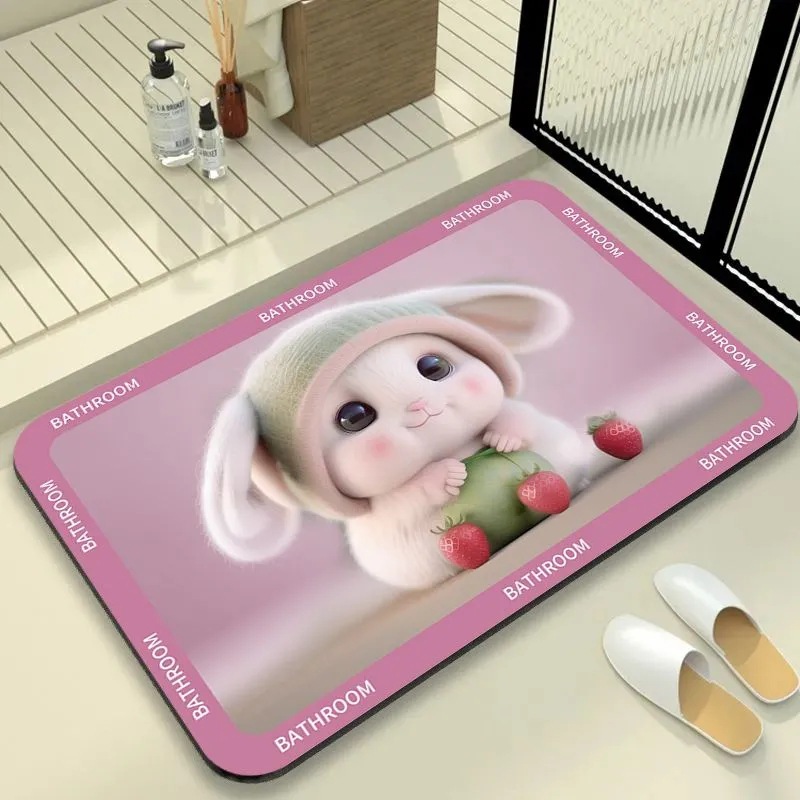 Cartoon Animal Diatom Mud Floor Mat For Bathroom And Entrance_voghion.com