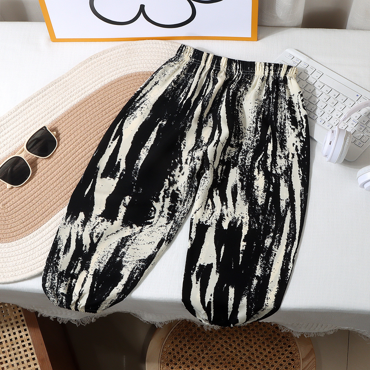 [Personalizado] Pantalones anti-mosquitos para niños, pantalones de verano de nueve puntos, pantalones de estilo coreano para niños y niñas, pantalones para niños de moda