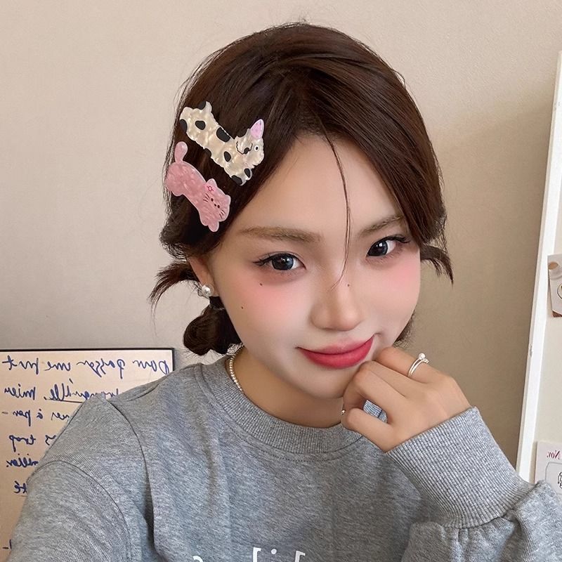 キュートでスイートなパーティー用の子犬と猫のヘアピン、女性用サイドヘアピン、女の子用のアヒルのくちばしクリップ、ヘアピン|undefined