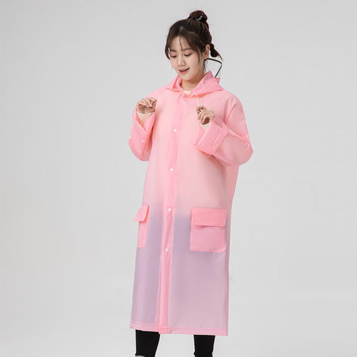EVA raincoat thickened adult portable one-piece long waterproof hiking outdoor poncho