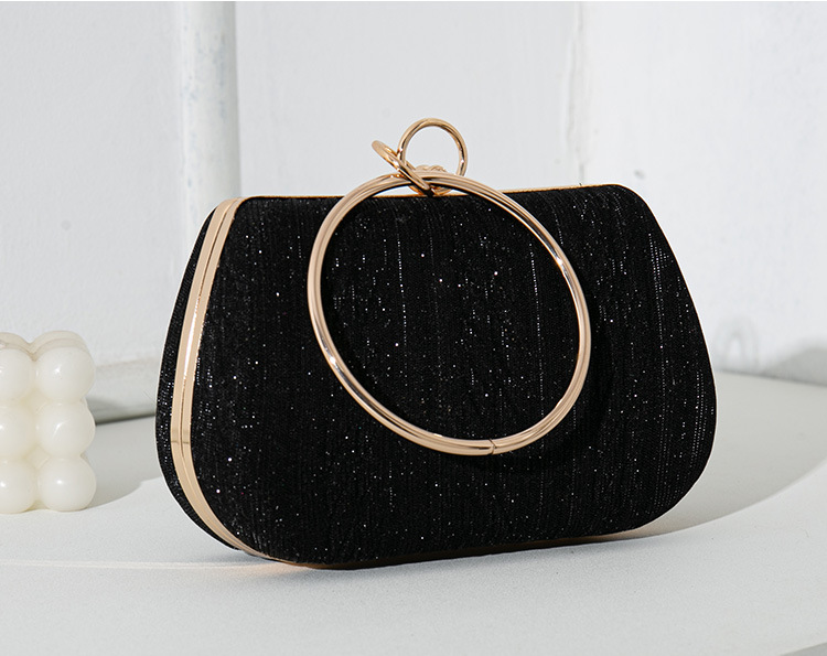Classic Style Style Square Shape Silver Black Gold Pu Leather Solid Color Square Evening Bags