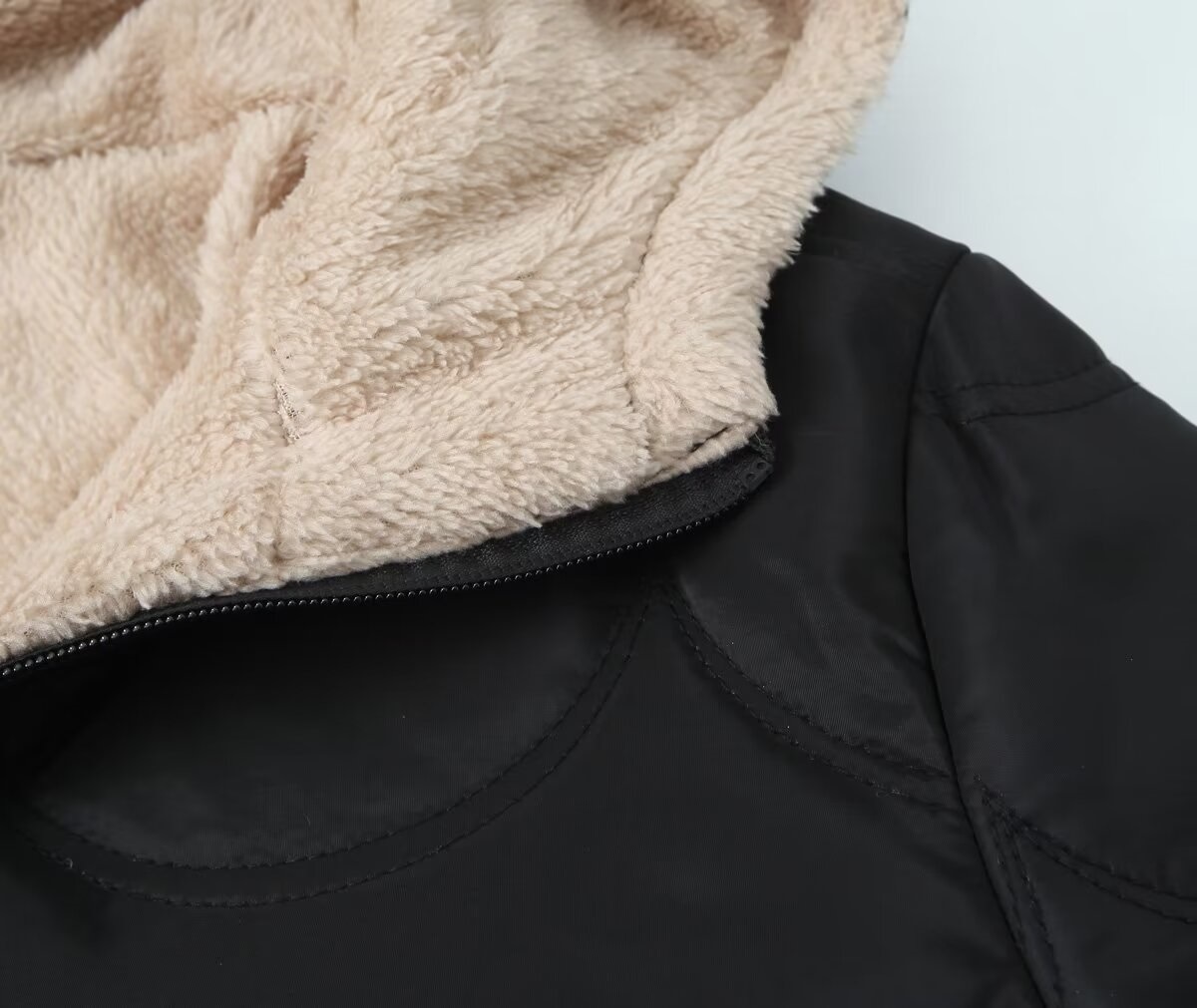 Women's Winter Coat Hooded Velvet Lined Thick Warm Casual Jacket_voghion.com