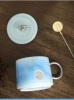 Double fish tail with lid+stirring stick+gift bag