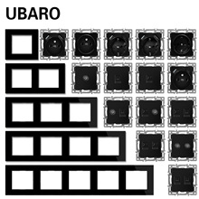 黑色欧标开关插座配件玻璃面板暗装电脑电视USB功能键DIY模块批发