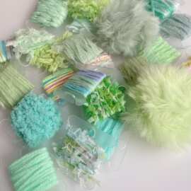 浅绿系手混线小样藏族脏鞭发绳文玩头饰辅料DIY配件迷你线板