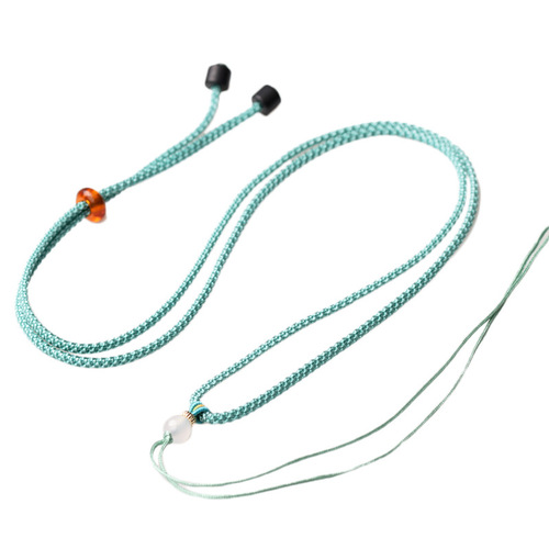 Elegant Adjustable Cord Hand-woven Cultural Jade Pendant Accessory Wholesale for Men and Women Green Pineapple Necklace