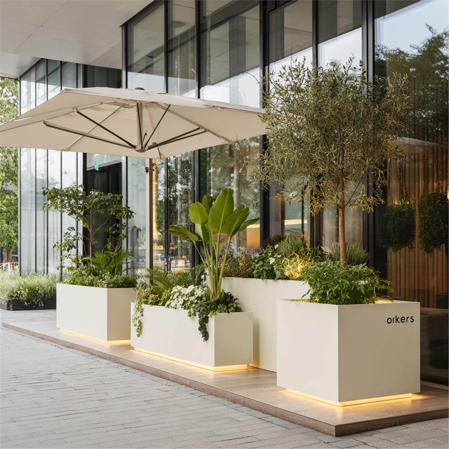 Flower Box Outdoor Courtyard Balcony Combination Terrace Landscape Illuminated Flower Pond Flower Bed Fence Partition Stainless Steel Illuminated