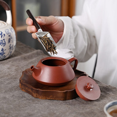 Wholesale Japanese Pure Tin Tea Spatula Tea Scoop Household Long Handle Tea Spoon Tea Appreciation Hat Tea Rule Tea Set Six Gentlemen Accessories