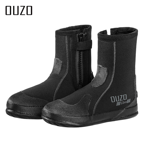5mm diving shoes OUZO thickened non-slip wear-resistant snorkeling beach surfing vulcanized shoes river tracing shoes high-top diving boots