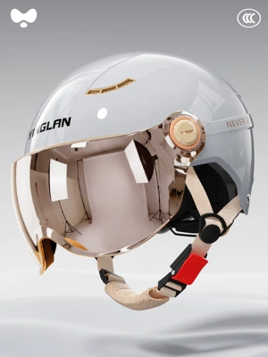 National Standard 3C Certification, All-Season Universal – Motosiklet kaskı (dəbilqə) - 3c-single-lens-starry-sky-gray-electroplated-short-lens-one-size-fits-all