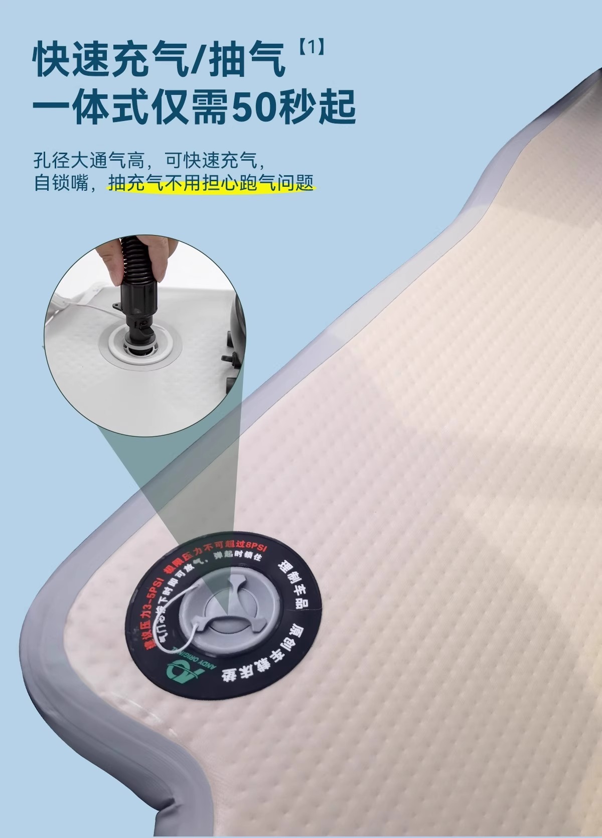 Aito M8/M9 Inflatable Suv Rear Brushed Car Mattress Camping Sleeping Bed Car Overnight Travel Bed