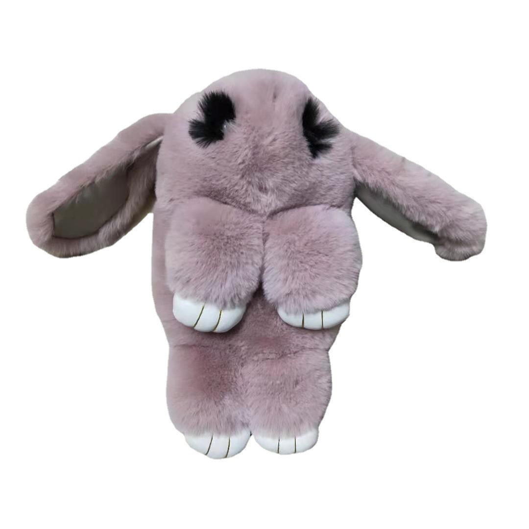Dead Stupid Cute Imitation Rex Fur Grass Plush Strap Rabbit Bag Crossbody Chain_voghion.com