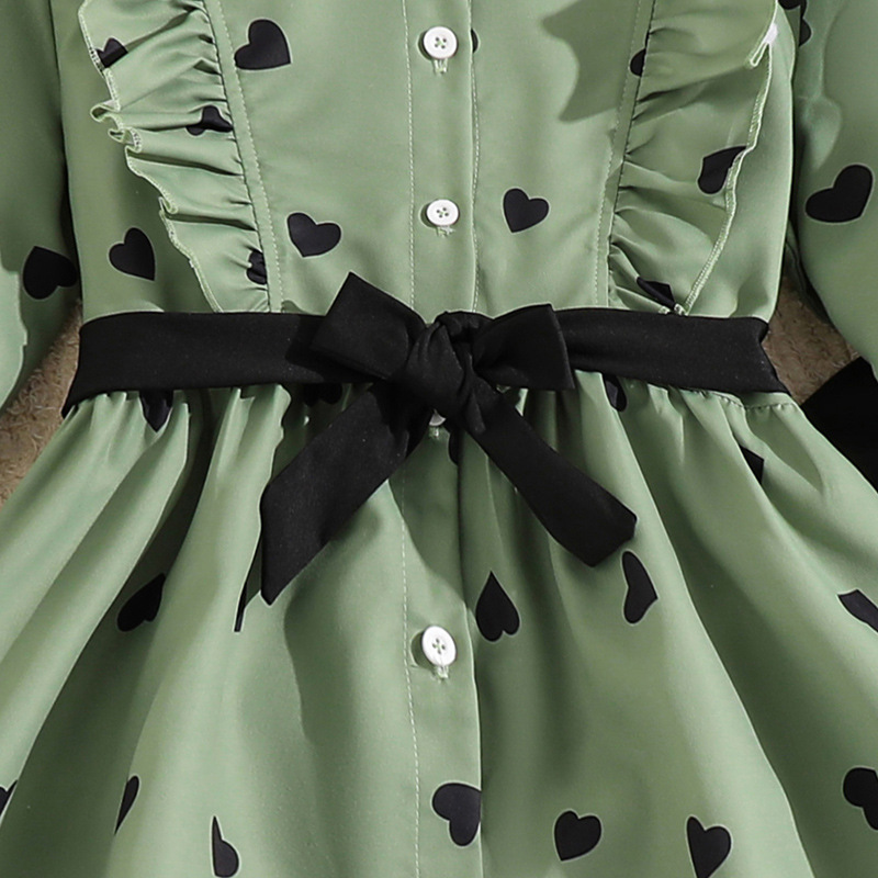 2024 Herbst neue Kollektion von Kinderbekleidung, modisches langes Hemdkleid mit Gürtel und Unterhosen-Set für Mädchen_voghion.com