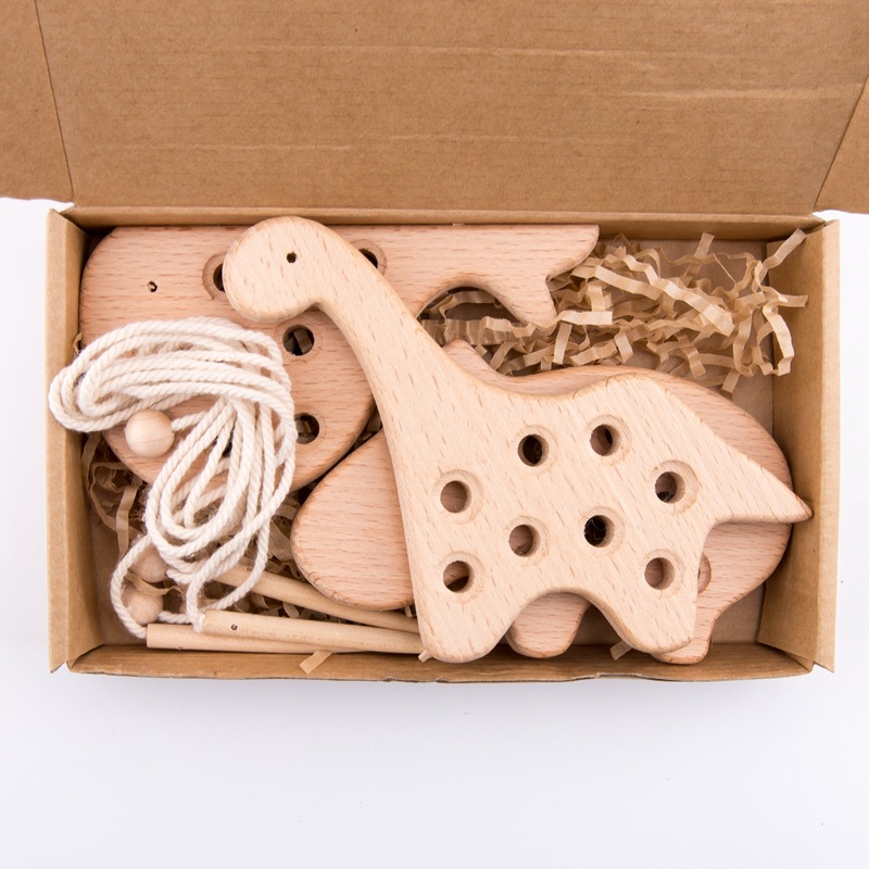 Haya enhebrar juguetes de animales niños infantiles enhebrar educación temprana juguetes educativos enhebrar cuerda cognitiva cerebro Juguetes