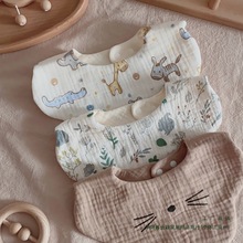 【3件装】A类春夏纯棉纱布围嘴新生儿围兜卡通柔软婴儿口水巾