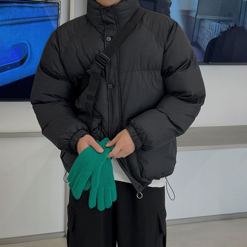 MYQ collar de pie Chaqueta de algodón acolchado invierno de los hombres Nuevo estilo coreano de moda retro engrosada chaqueta acolchada de algodón suelta chaqueta acolchada de algodón caliente